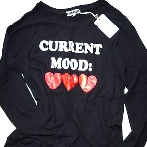 PJ Salvage Current Mood shirt love ❤️ emoji Sweatshirt cozy